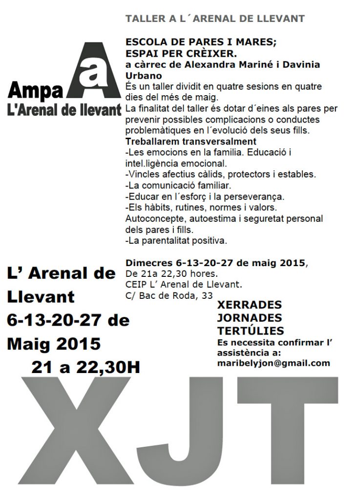 flyer ARENALTALLERESPAI per Creixer